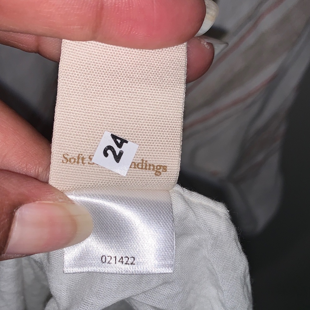 Soft Surroundings Equinox Women’s Cream and Tan Striped Dress Linen Blend Sz M - Picture 7 of 10